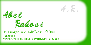 abel rakosi business card